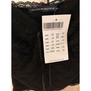 NWT Brandy Melville Black Lace Tiffany Tank Top Floral Bow Cami One Size